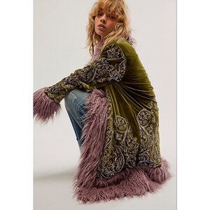 Free People Understated Leather Moon Glow Coat Size Small